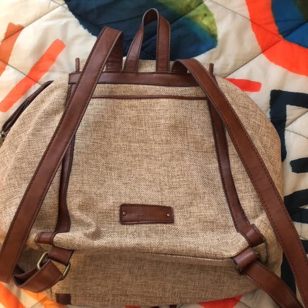 Lucky Brand Burlap Rucksack - Picture 3 of 9